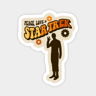 PEACE LOVE & STAR TREK Magnet