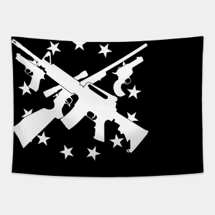 Guns Pistols and Crossed Rifles with 13 Stars Tapestry