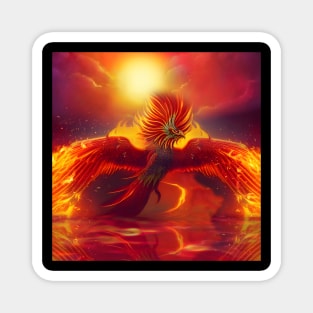 Wonderful phoenix over the ocean Magnet