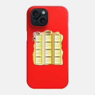 Calendar 2022. Golden Planning Business Phone Case