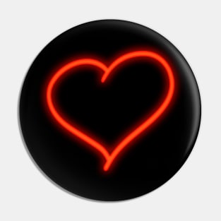 Neon Red Heart Pin