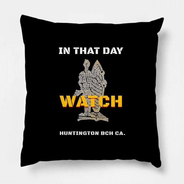 Surfer Watch Huntington Beach California Pillow by The Witness