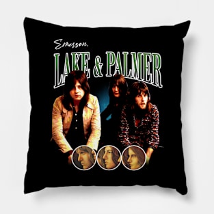 Trilogy of Threads Emerson Palmer Band T-Shirts, A Stylish Journey Through Progressive Rock Eras Pillow