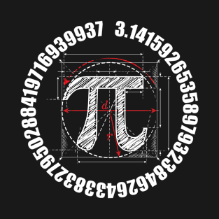 Happy Pi Day - Pi Constant Sketch Funny Math T-Shirt