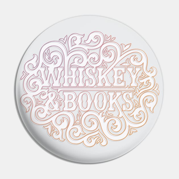 Whiskey and Books Pin by polliadesign