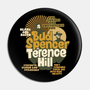 Nostalgic Tribute to Bud Spencer and Terence Hill - Iconic Duo Illustration Pin