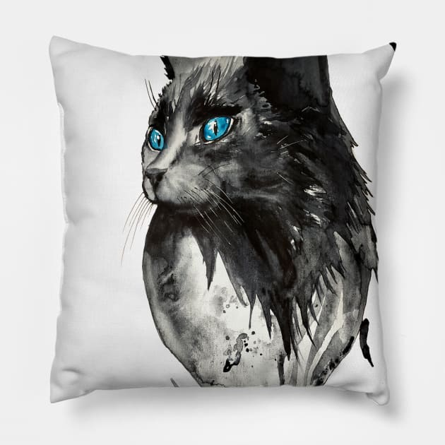 cat Card deck Pillow by NemfisArt