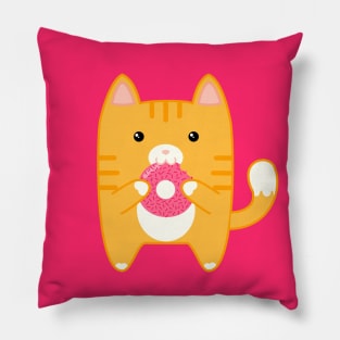 Kitty with a Donut Pillow