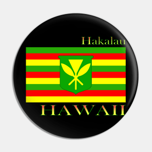 Hakalau Hawaii Islands Hawaiian Flag Beach Pin