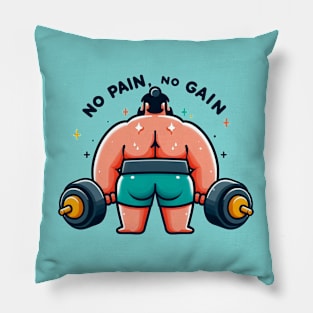 No Pain, No Gain: Bodybuilder's Motivation (3) Pillow