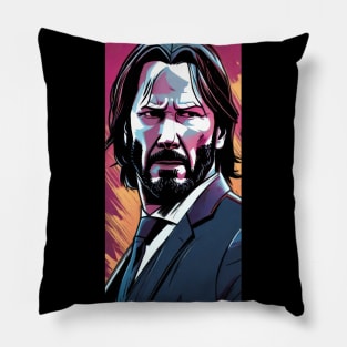 John Wick Comic book style_013 Pillow