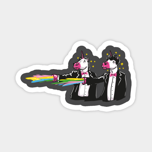 Pulp Fiction Unicorns With Rainbows Magnet by Kopfzirkus