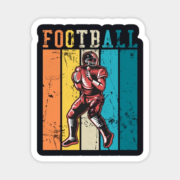 American Fotball vintage Football Player Magnet by Foxxy Merch