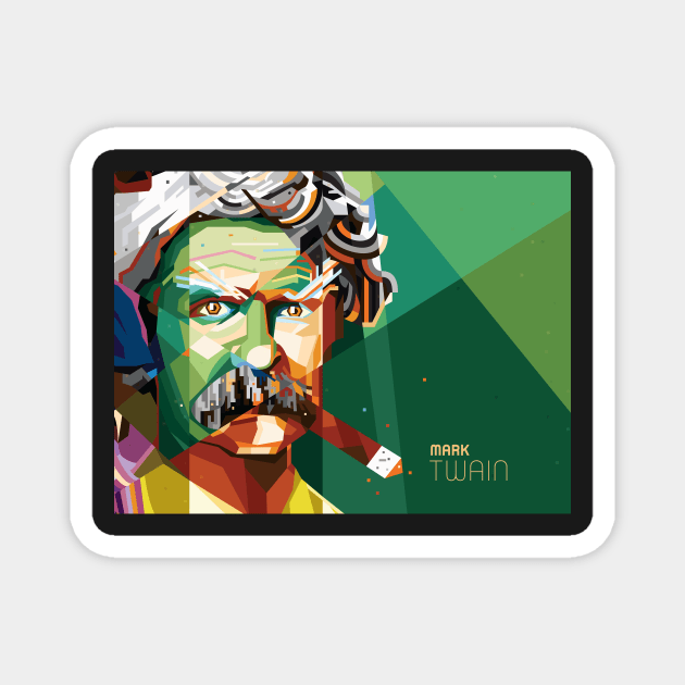 Mark Twain Pop Art Magnet by Mattgyver