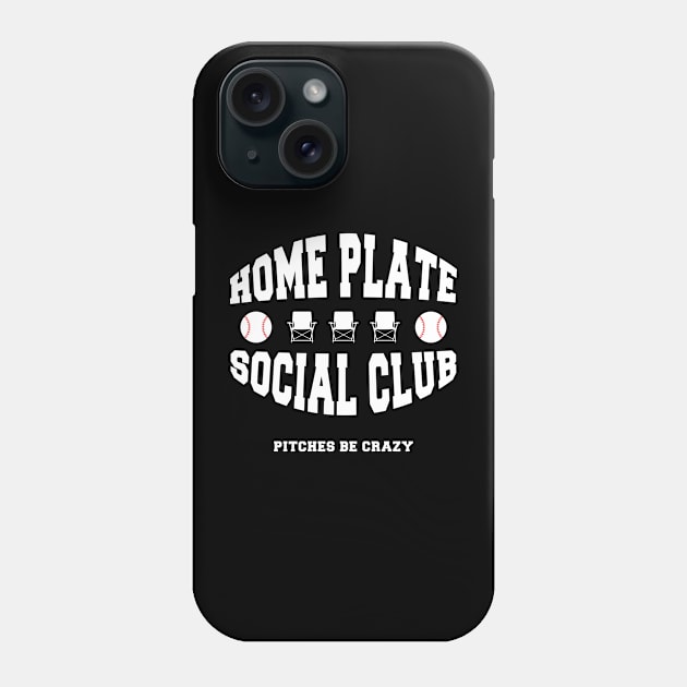 Home Plate Social Club Pitches Be Crazy Baseball Mom Womens Phone Case by DesignergiftsCie