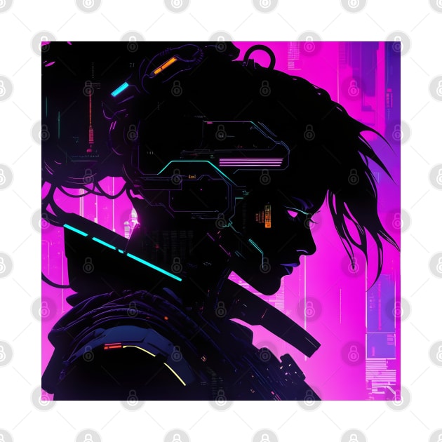 Cyberpunk silhouette by Spaceboyishere
