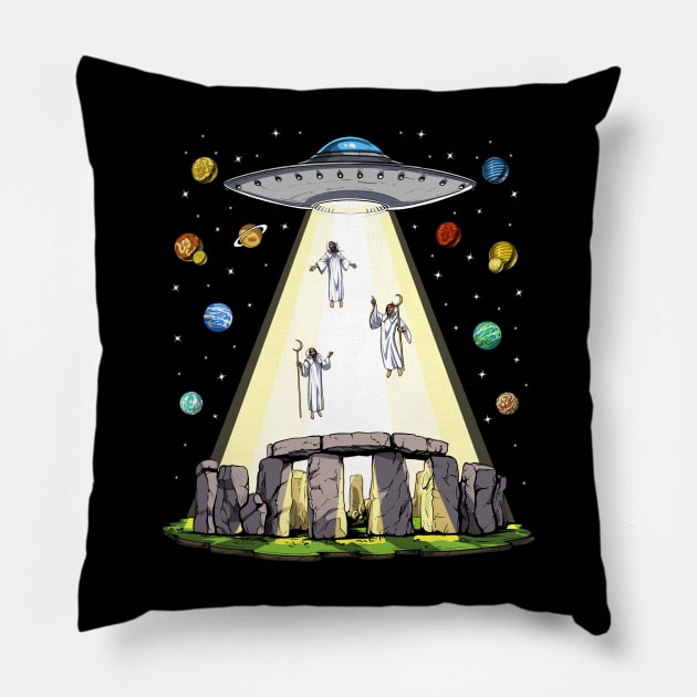 Stonehenge Alien Abduction Pillow by underheaven