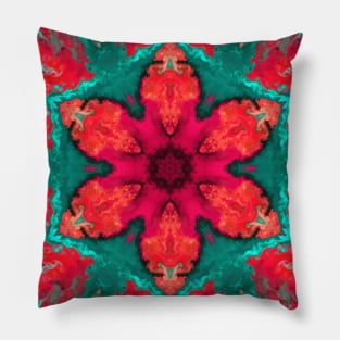 Pink Smoke Kaleidoscope Flower Pattern Pillow