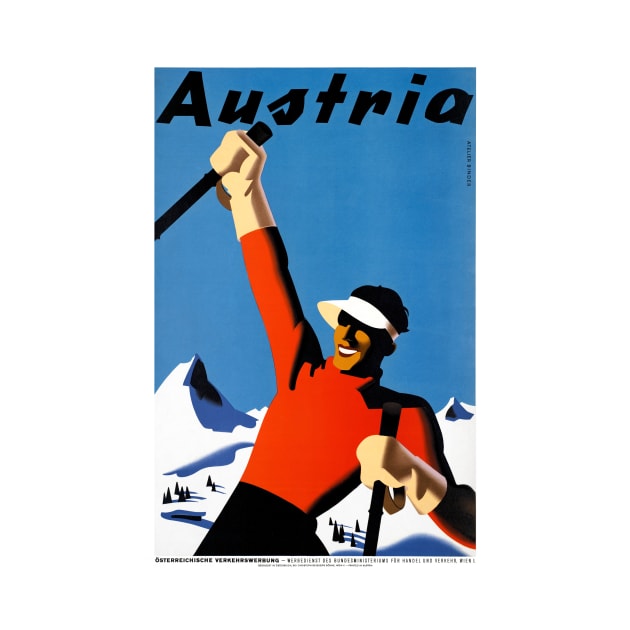 Vintage Travel Poster Austria Ski by vintagetreasure