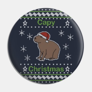 Capy Christmas Capybara Ugly Sweater Pin