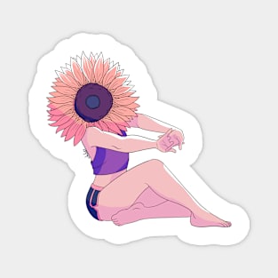 Sunflower girl Magnet