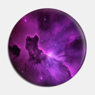 Bright Purple Nebula Space & Stars Pin