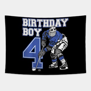 Kids 4 Year Old Ice Hockey Themed Birthday Party 4Th Boy Tapestry