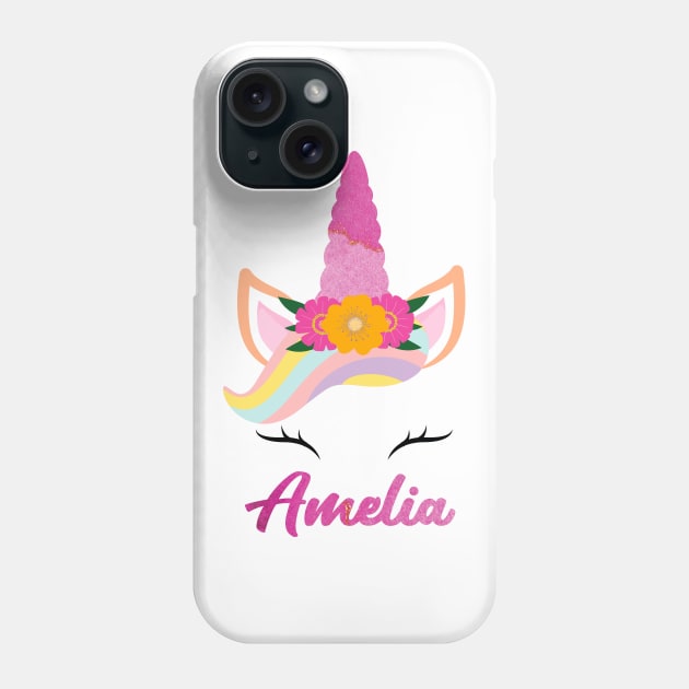 Name amelia unicorn lover Phone Case by Gaming champion