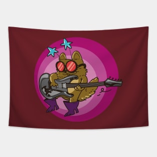 rockstar kitten funny cartoon Tapestry