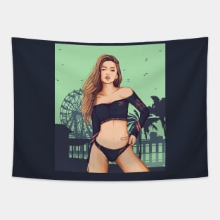 Girl Beach GTA V vibe Tapestry