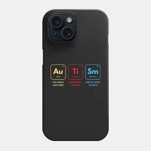 Autism Awareness Women Men Kids Elements Periodic Table ASD Phone Case by Saraahdesign