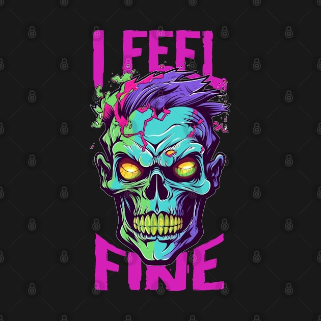 Funny Halloween zombie Drawing: "I Feel Fine" - A Spooky Delight! by Guntah