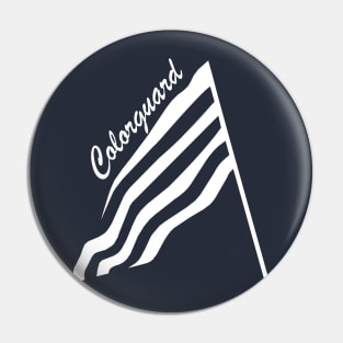 Tilted Colorguard White Flag Pin