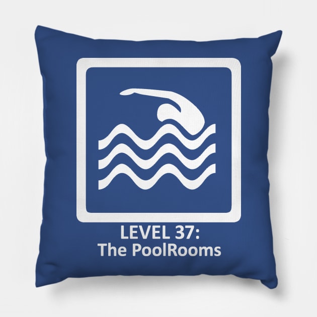 The PoolRooms - The Backrooms -Level 37 -Found Footage Pillow by Nat Ewert Art