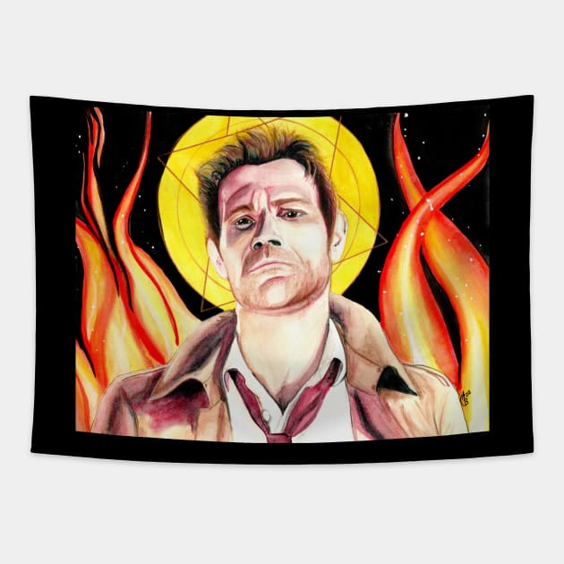 Patron Saint of Hell Tapestry by AlieBlackArt