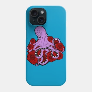 Romantic Octopus - Octopus with a Bouquet of Roses Phone Case