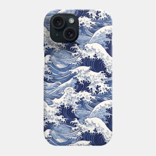 Ephemeral Crests: Hokusai Waves Reimagined Phone Case