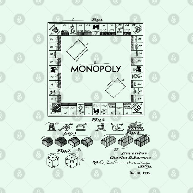 Monopoly Boardgamer Gift Patent Print by MadebyDesign