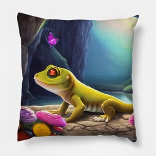 gecko cave Pillow