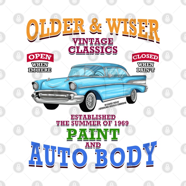 Older & Wiser Autobody Classic Car Hot Rod Novelty Gift by Airbrush World