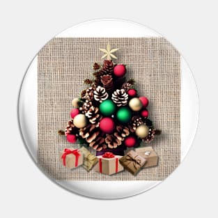 Pine Cone Christmas Tree on Burlap Pin