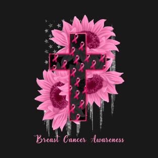 Breast Cancer Awareness Ribbon Sunflower T-Shirt