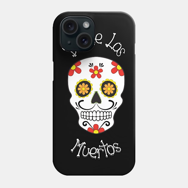 Dia de los Muertos- Sugar Candy Skull Phone Case by Rude Bee