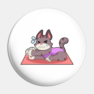 Cat at Yoga Fitness Pin