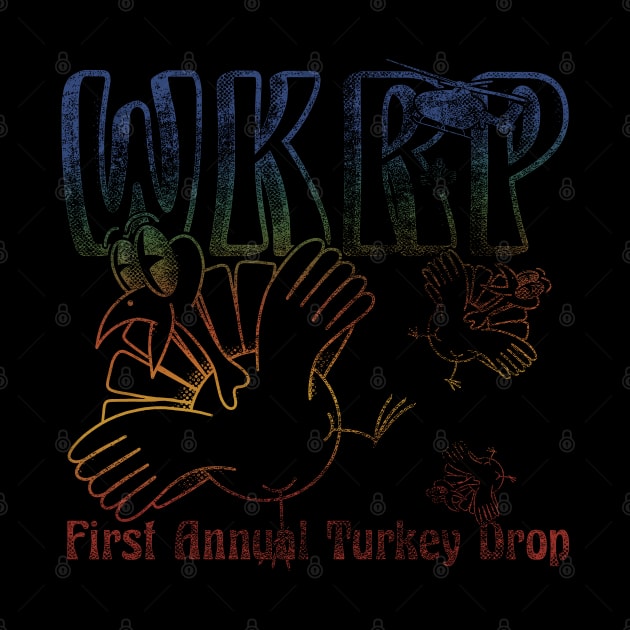 Retro Colors WKRP Turkey Drop by Linefingerart