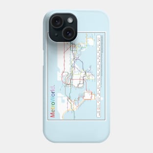 Reimagining the planet: MetroWorld fantasy transportation map Phone Case
