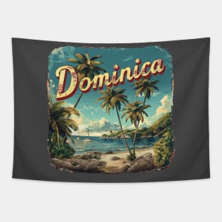 Dominica (with White and Red Lettering) Tapestry