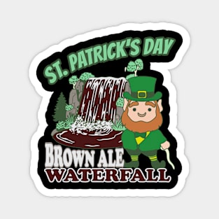 St Patricks Day Brown Ale Beer Waterfall Magnet