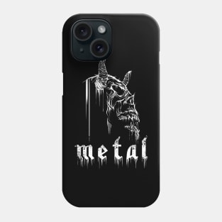 Metal Skull, Music, Death, Devil Horns Phone Case