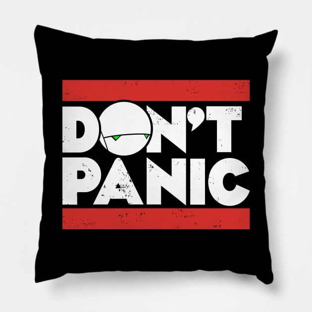 Don't Panic Hitchhikers Guide Pillow by marieltoigo